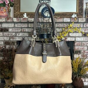 Black Rivet Large Handbag Shoulder Bag Travel Tote Zipper Carry all